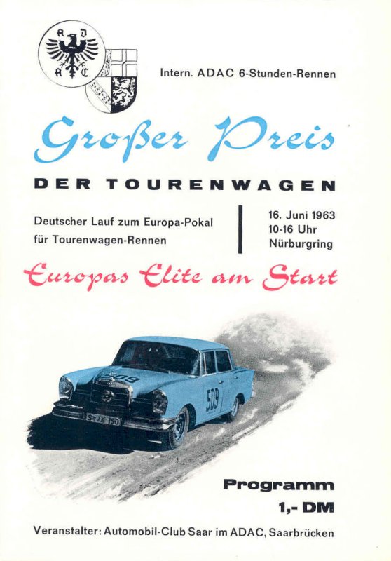 Juli 82 Großer Preis der Tourenwagen EURO Nürburgring PROGRAMMHEFT å X01 * 3.-4 